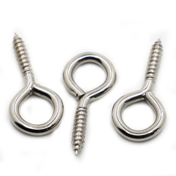 0# 1# 2# 3# 4# 5# 6# 8# 10# 12# 14# Eye Screw Bolt Hook Nickel Screw Eye DIY Rope Accessories Wood Screws Jewellery Accessories