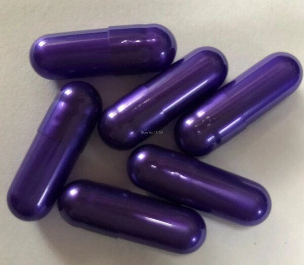 00# 500pcs! Pearl Purple colored empty capsules,hard gelatin empty capsules( joined or seperated capsules available)