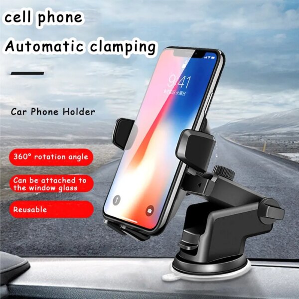 1 PC Universal Car Phone Holder 360° Windshield Mobile Holder Support Smartphone Mount Stand For iPhone Samsung Xiaomi Huawei