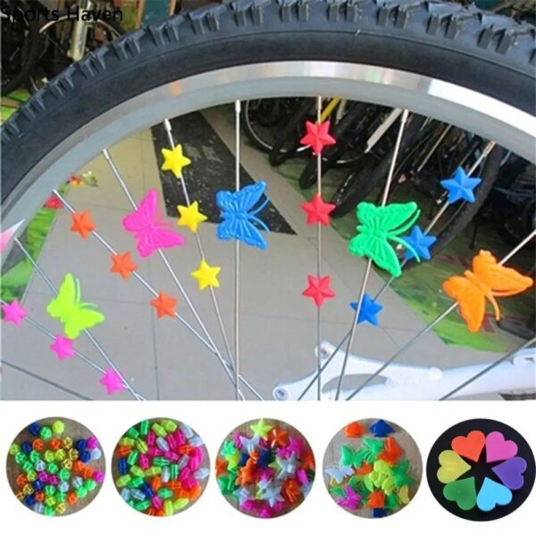 1 Pack Colorful Bike Wheel Spoke Decoration Beads Plastic Spoke Beads Bike Accessories 30g