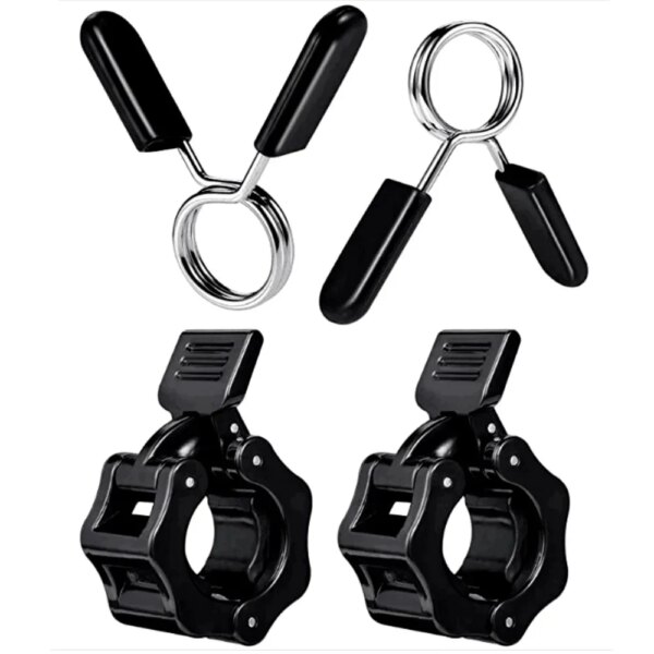 1 Pair 25/28/30mm Spinlock Barbell Collars Quick Release Barbell Clamps Weight Bar Clips for Weightlifting and Strength Training