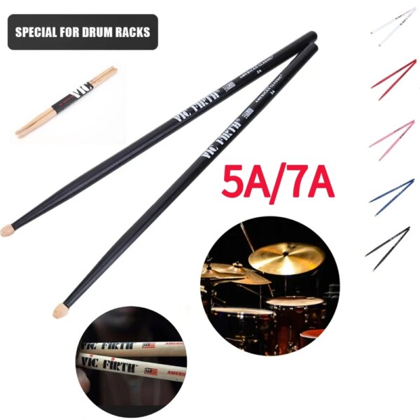 1 Pair 5A/7A Drumsticks Maple Wood Drum Stick for Drum Exercise Drumstick Rock-Band-Musical Instrument Percussion Accessories