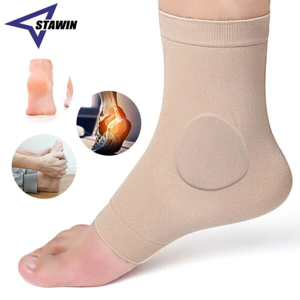 1 Pair Ankle Bone Protection Socks Malleolar Sleeves with Gel Pads for Boots, Skates, Splints, Braces, Skating Hockey Roller Ski