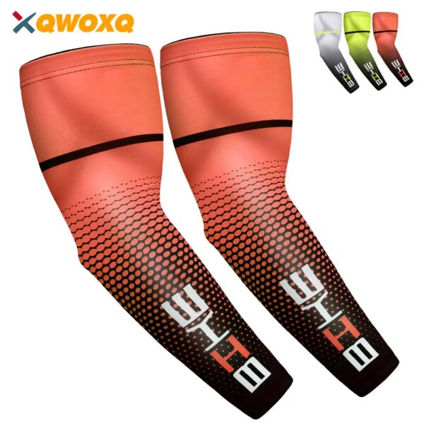 1 Pair Professional Sports UV Sun Protection Cooling Compression Sleeves Arm Sleeves Cool Men and Women Cycling Elbow Support