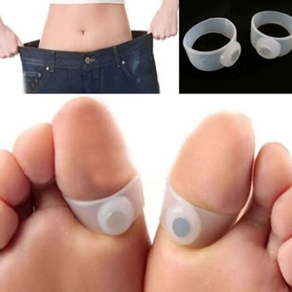 1 Pair Slimming Silicone Foot Massage Magnetic Toe Ring Fat Weight Loss Body Shaping Capsules Shape Feminine Slim For Young Lady