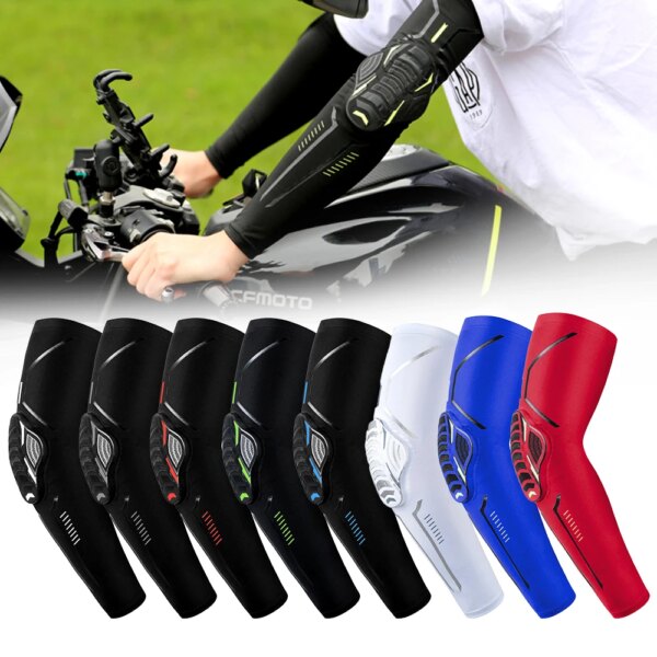 1 Pair Sports Crash Proof Elbow Support Pad Elbow Brace Arm Compression Sleeve for Outdoor Basketball Football Bicycle Protector