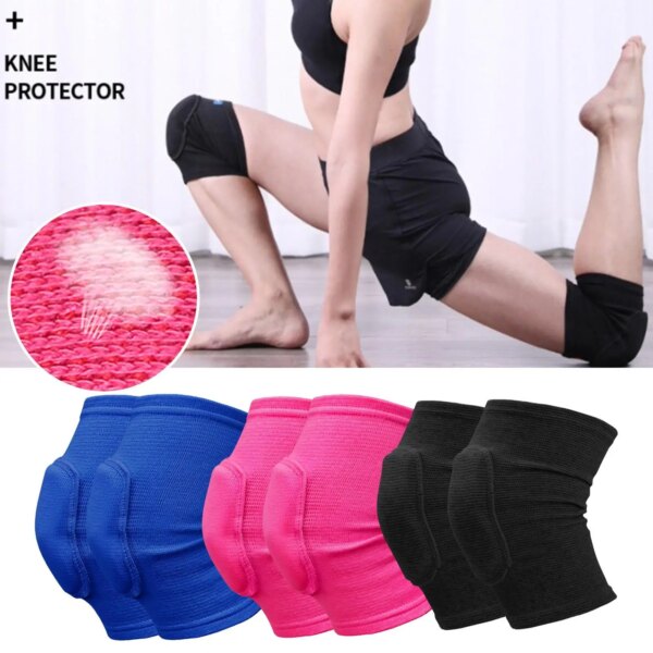 1 Pair Sports Knee Pads Adults Kid Dance Knee Protector Elastic Thicken Sponge Knees Brace Support For Gym Yoga Workout Training