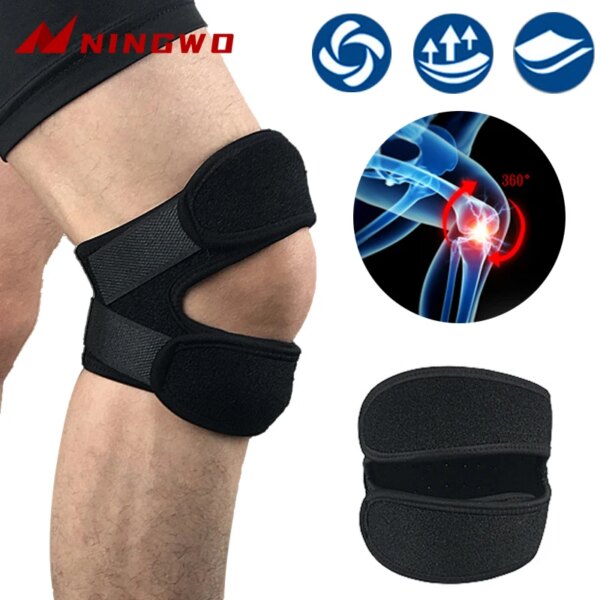 1 Pcs Adjustable Sports Knee Pad Protector Outdoor Fitness Gym Hiking Running Double Strap Knee Patella Leg Guard