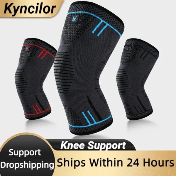 1 Pcs Knee Pads For Men And Women Running Basketball Sports Knee Pads For Mountaineering Non-Slip Knitting Breathable Knee Pads