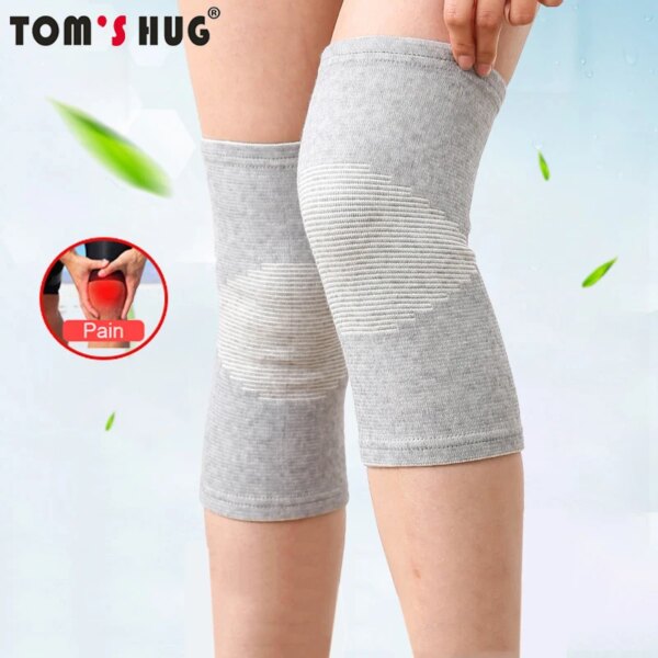 1 Pcs Knee Warm Support Brace Tom's HUG Leg Arthritis Injury Sleeve Elasticated Bandage knee Pad Charcoal Knitted Elbow kneePad