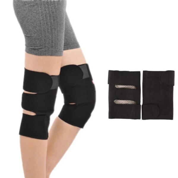 1 Pair Tourmaline Self Heating Knee Pads Support 8 Magnetic Therapy Kneepad Pain Relief Arthritis Knee Patella Massage Sleeves