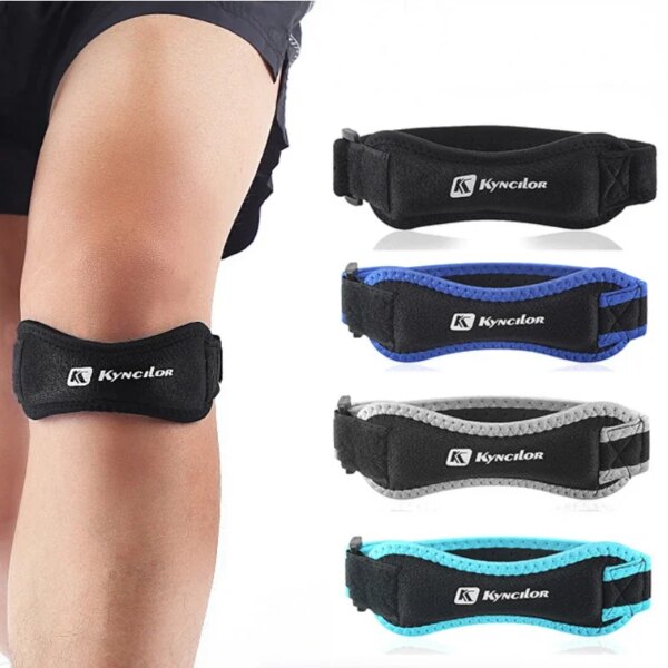 1 Pcs Adjustable Patella Knee Tendon Strap Kneepad Support Professional Protector Pad Belted Sports Knee Brace Black Keenpads