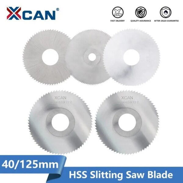 XCAN Slitting & Slotting Saw Blade HSS Circular Saw Blade Milling Cutter for Slitting Saw Metal Cutting Tool 40-125mm