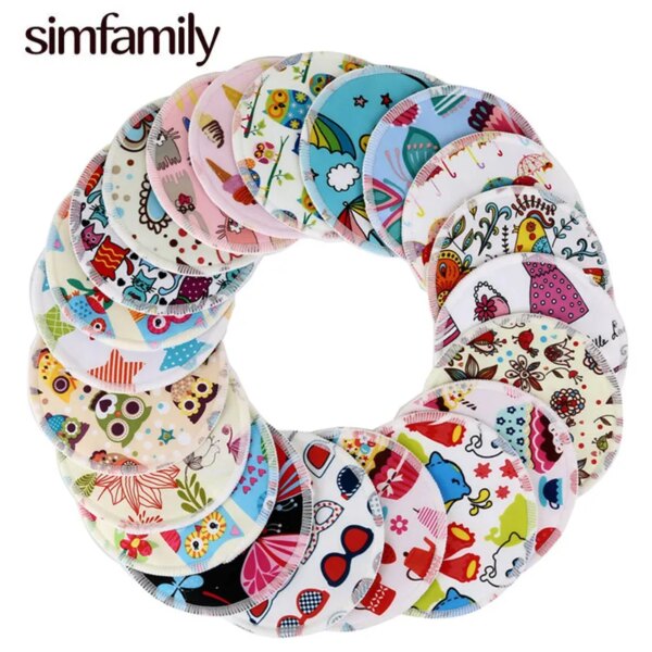 [simfamily] 10PCS Reusable Bamboo Breast Pad Nursing Pads For Mum Washable Waterproof Pregnant 12cm,Bamboo Fabric Material Inner