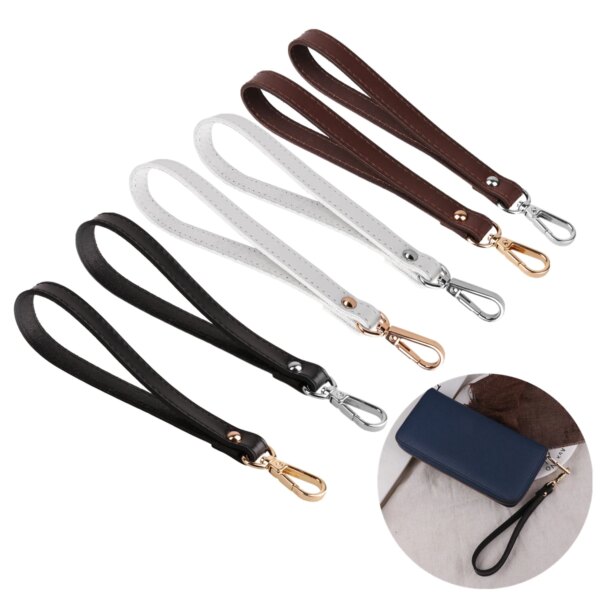 1 Genuine Leather Bag Handle Wristlet Hands-Free Purse Wallet Strap Detachable Wrist Strap for Handle Bag Clutch Bag Accessories