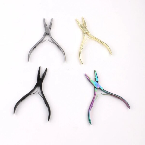 1 PC 5 inch Silver Stainless Steel Clamp Hair Extension Plier with hole Keratin Hair Extensions Ring Removal Tools