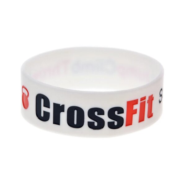 1 PC CrossFit Squat Jump Climb Throw Lift Silicone Rubber Bracelet One Inch Wide