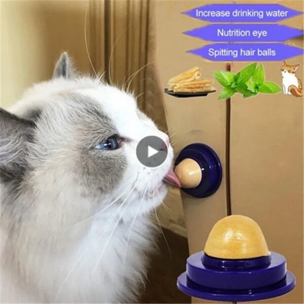 1 PC Healthy Cat Snacks Catnip Sugar Candy Licking Nutrition Gel Energy Ball Toy Increase Pet