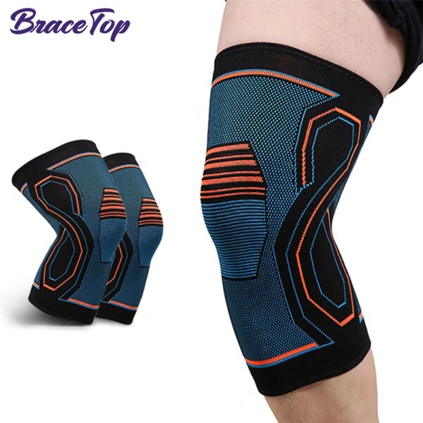 1 PCS Compression Knee Brace Workout Knee Support for Joint Pain Relief Running Biking Basketball Knitted Knee Sleeves for Adult