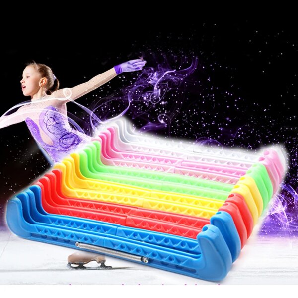 1 Pair Figure Skate Shoe Cover Ice Knife Blade Protector Sleeve Nylon PVC Cold-resistant Adjustable Anti-slide 5 Colors