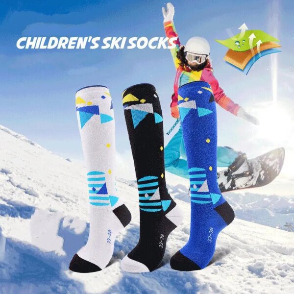 1 Pair Kids Sports Sock Winter Outdoor Thick Warm Sock Children Snow Ski Sock Boys Girls Thermal Sock For Roller Skating Hiking