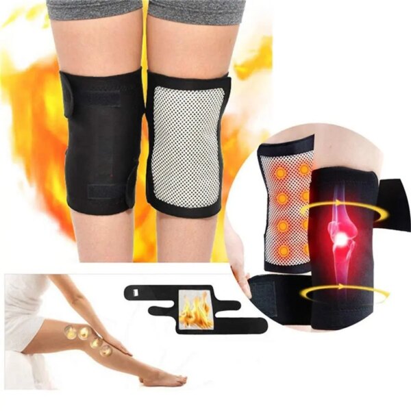 1 Pair Knee Pad Tourmaline Self-heating Kneepad Magnetic Therapy Knee Support Tourmaline Knee Brace Belt Knee Massager