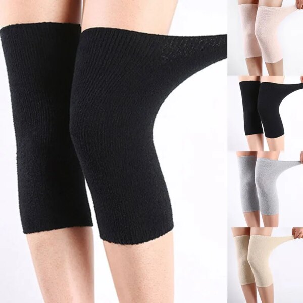 1 Pair Knee Support Protector Leg Arthritis Injury Gym Sleeve Elasticated Bandage knee Pad Knitted Kneepads Warm Free Shipping