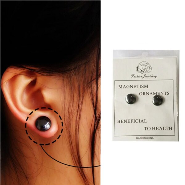 1 Pair Magnetic Slimming Earrings Lose Weight Magnetic Health Jewelry Acupoints Earring Magnetic Therapy #95071