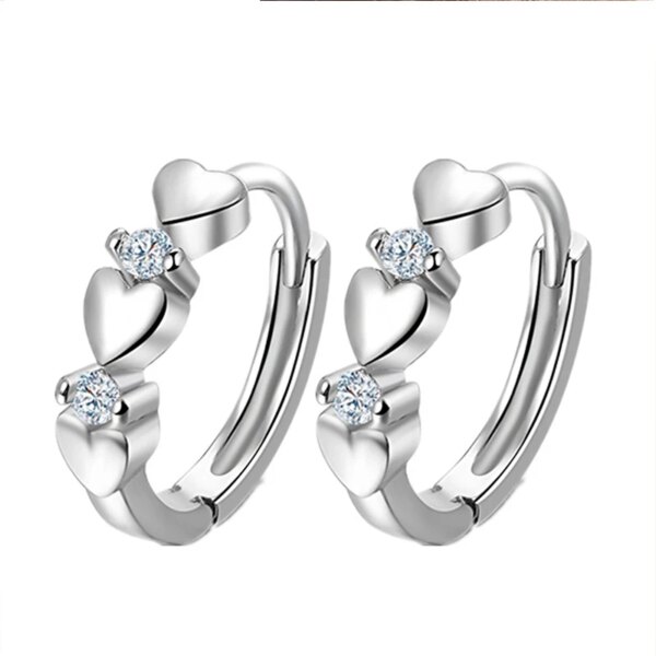 1 Pair Magnetic Slimming Earrings Love Heart-shaped Earrings Silver Lose Weight Stimulating Acupoints Health Slimming Ear Studs