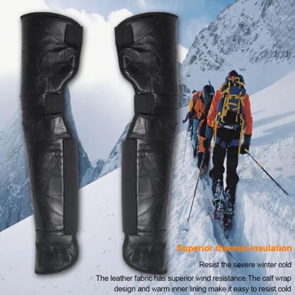 1 Pair Of Leather Scooter Motorcycle Knee Pad Men Riding Cold Windproof Warm Fishing Winter Lengthened Waterproof Leggings