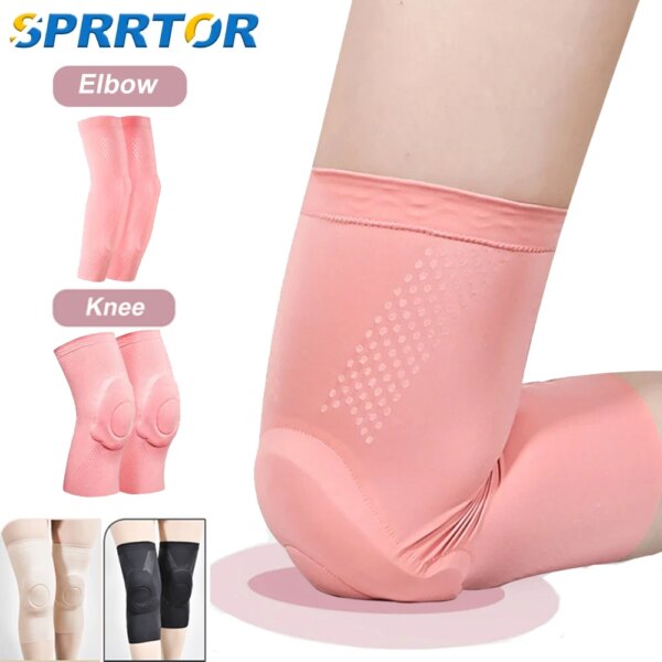 1 Pair Pressure Reducing Kneepads Fitness Dance Skating sports knee pads basketball pressurized cycling silicone thin knee pads