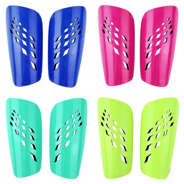 1 Pair Rhombic Perforated Football Shin Guard Adults Kids Sport Soccer Shields Legging Shinguards Sleeves Protective Gear