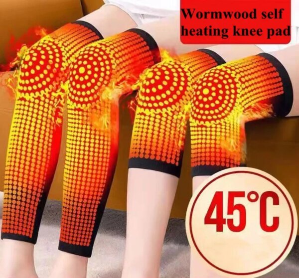 1 Pair Self Heating Support Knee Pads Tourmaline Knee Brace Warm for Arthritis Joint Pain Relief Injury Recovery Knee Massager