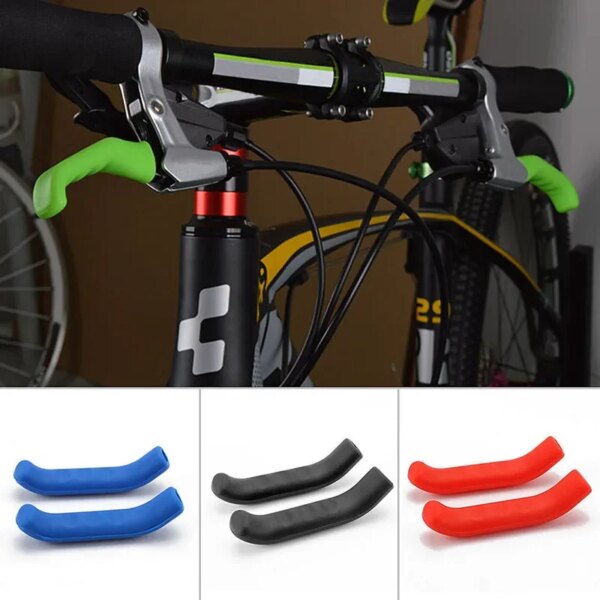 1 Pair Silicone Cover Protector Removable Handlebar Grip Cover Mountain Bike Handle Bar Grip Wrap Bicycle Brake Lever Non-slip