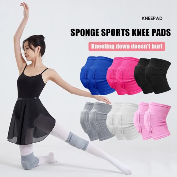 1 Pair Sponge Knee Brace Sports Compression Knee Pads Elastic Knee Protector Support for Dancing Workout Training Thickened 2023