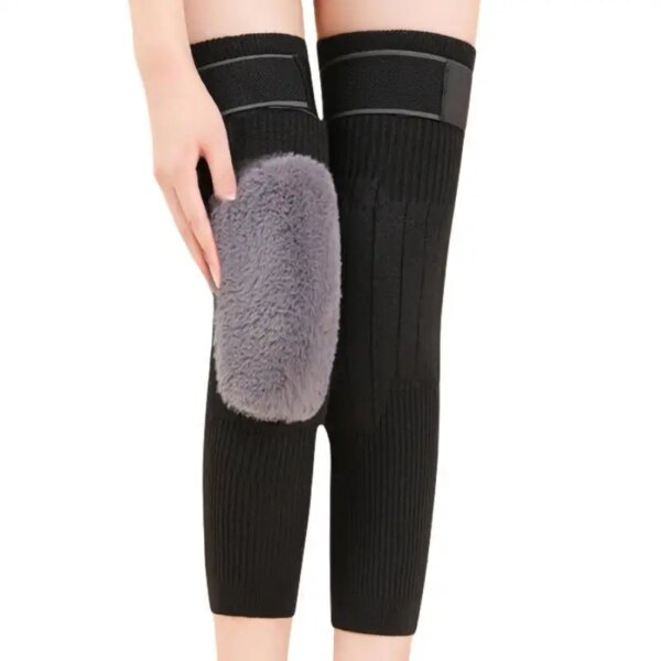 1 Pair Thermal Cashmere Knee Leg Warmers Stretchy Knee Brace Winter Warm Leg Sleeves Kneepads Muscle Joint Care Knee Support Pad