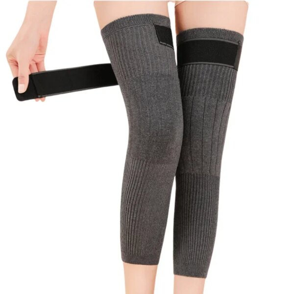 1 Pair Thermal Knee Sleeve Non-Slip Elastic Wool Cashmere Knee Brace Support Protector Knee Warmer Pads Legging Stockings Wraps