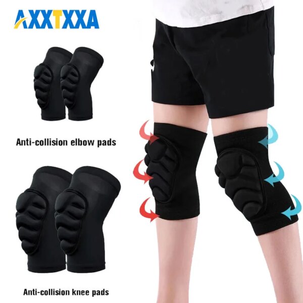 1 Pair Thick Sponge Knee Pads Elbow Sleeves Guard Collision Avoidance Sport Protective Kneepad Skate Knee Brace Support for Kids