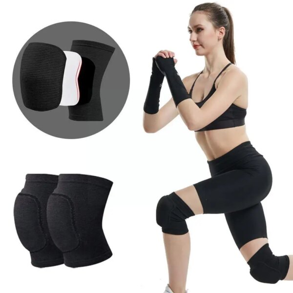 1 Pair Thickened Sponge Knee Pads Elastic Sports Compression for Dancing Yoga Volleyball Fitness Training Protector Adults H5L6