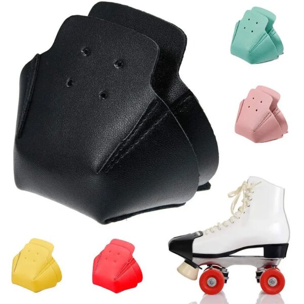 1 Pair Toe Guards Protectors PU Leather Roller Skate Protectors with 4 Holes for Roller Skate