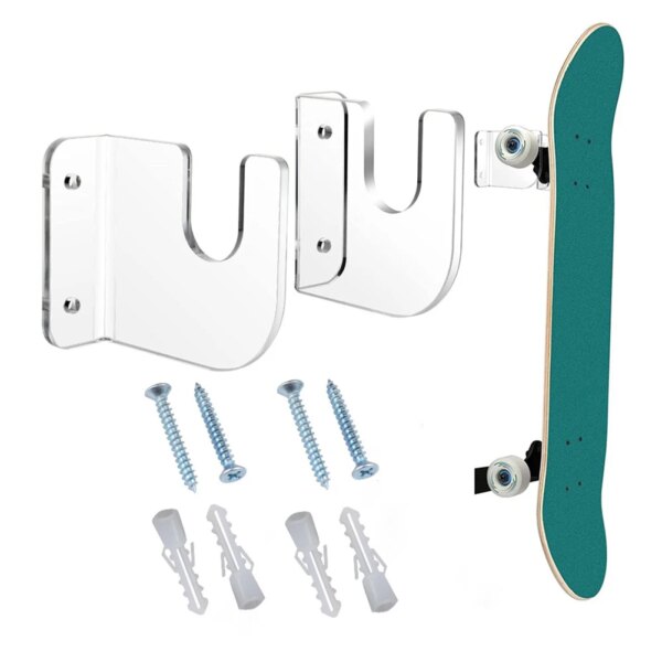 1 Pairs Skateboard Display Rack Easy Install Wall Stand for Bedroom Store Office