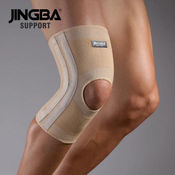 1 Pc High Elasticity Knee Support Brace Open Patella with Spring Bars