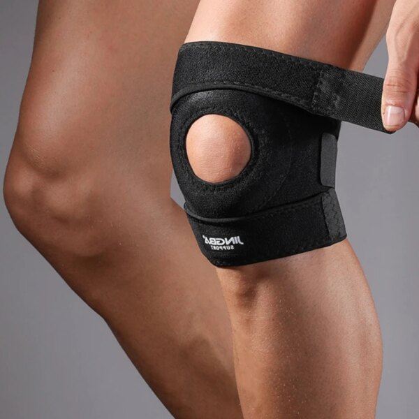 1 Pcs Adjustable Compression Knee Pads Knee Support Brace Sports Workout Protective Gear Stabilizer Elastic Breathable