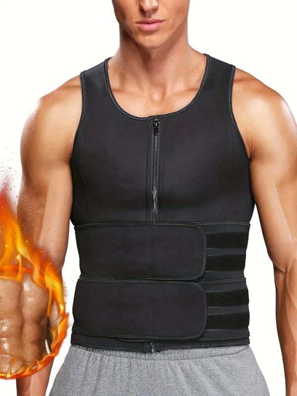 1 Piece Comfortable Men's Slimming Vest for Tummy Control & Weight Loss - Versatile Neoprene Fitness Vest for All Seasons, Worko