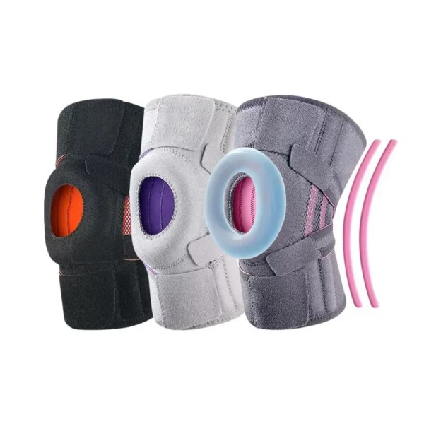 1 Piece Knee Brace Strap Patella Medial Support Strong Meniscus Silicone Compression Protection Anti-slip Sports Knee Pads