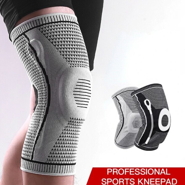 1 Piece Knee Brace Strap Patella Medial Support Strong Meniscus Silicone Compression Protection Sport Kneepads Running Basket