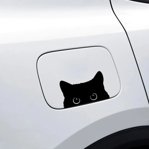 1 piece Hot Car Sticker Accessories Poor Cat Is Stealing with Big Eyes Watch Vinyl Car Styling Cover Waterproof PVC