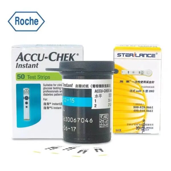 (EXP:Maximum) Roche  ACCU Chek Instant Diabet Glucose Accu Chek Glucose Test Strips Free Blood Collectio Needle