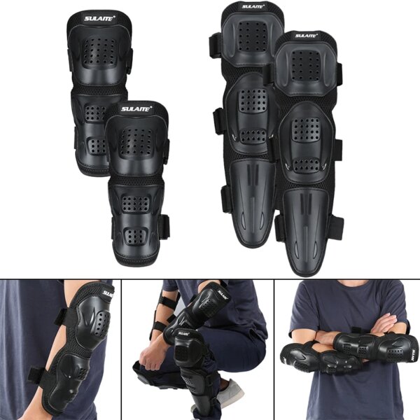 /Set Motorcycle Bike Racing Skating Elbow Knee Shin Armor Guard Protector Guards Protective Motocross Cycling Sport Gear Pad