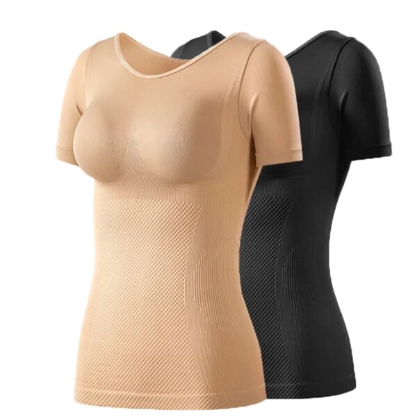 Women Shirts Shapewear Waist Trainer Tummy Control Body Shaper Shaping Tank Tops Slimming Underwear Compression Shirt